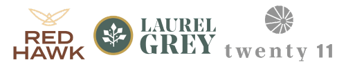 A graphic with the words "Red Hawk" and "Laurel Grey" and the number "twenty 11" is displayed.